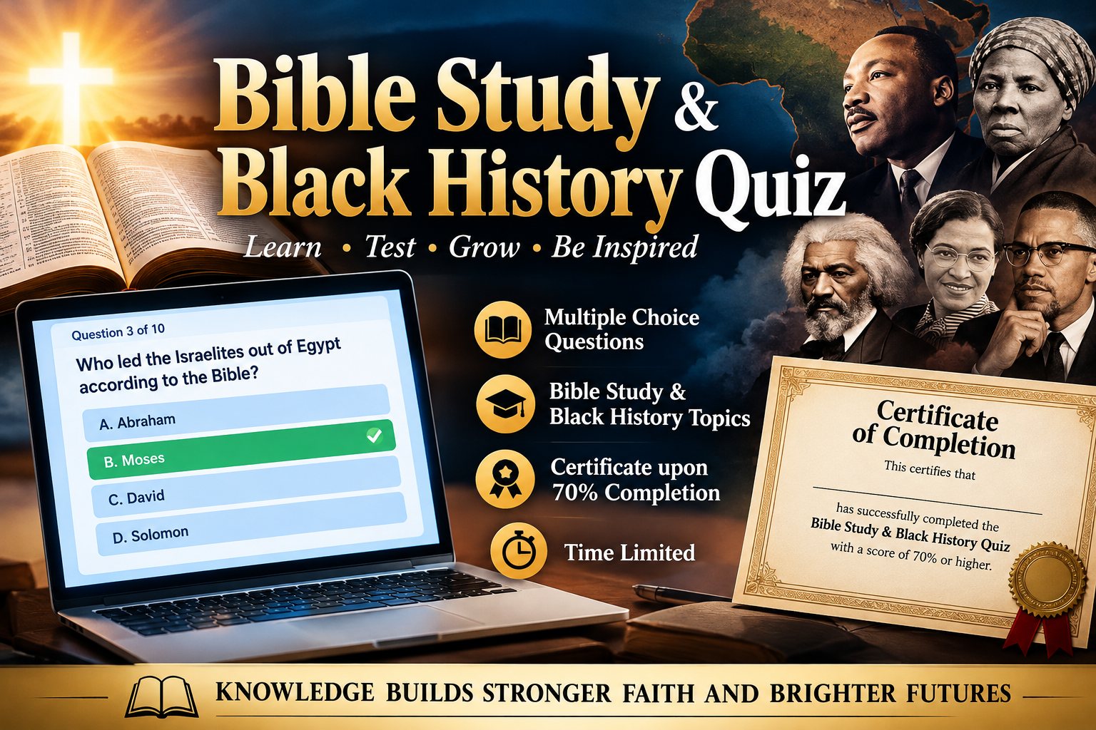 Bible Study and Black History Quiz banner
